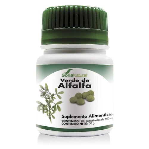 Suplemento Alimenticio Verde de Alfalfa 100 comprimidos Soria Natural