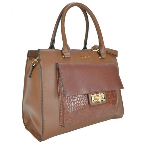 Bolsa satchel HUSER sintético 248-1 café