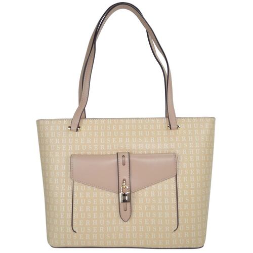 Bolsa Huser Monograma sintético Tipo Tote rosa claro Mod. AAY1909345-3.