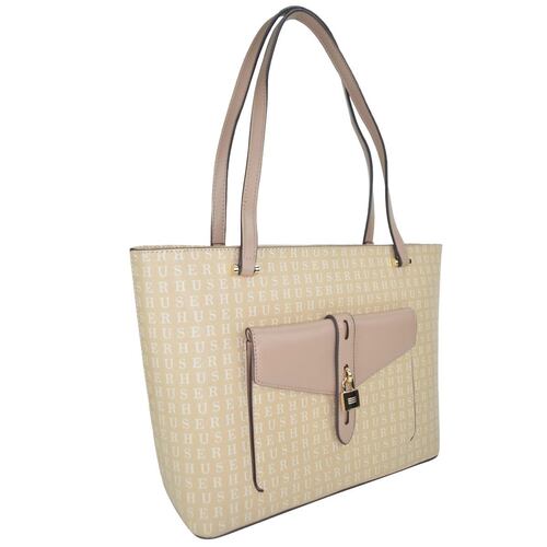 Bolsa Huser Monograma sintético Tipo Tote rosa claro Mod. AAY1909345-3.