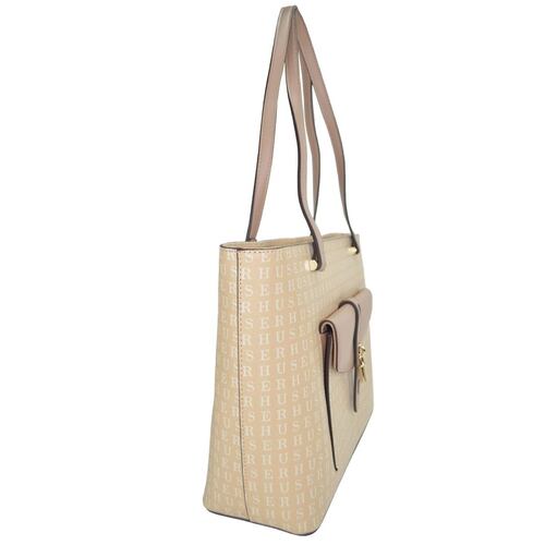 Bolsa Huser Monograma sintético Tipo Tote rosa claro Mod. AAY1909345-3.
