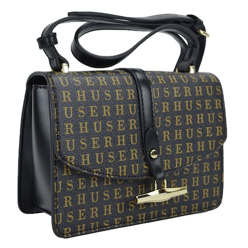 Bolsa Huser Monograma sintético Tipo crossbody Negro modelo AAY2105111.