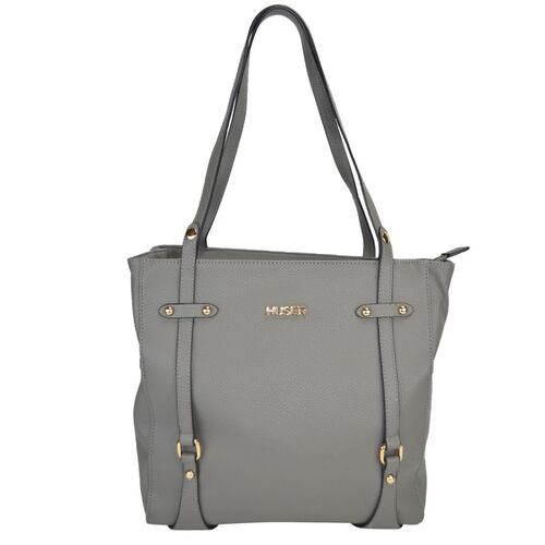 Bolsa Huser Tipo Tote color gris con bolsa crossbody Mod. BF22-ST008GR.