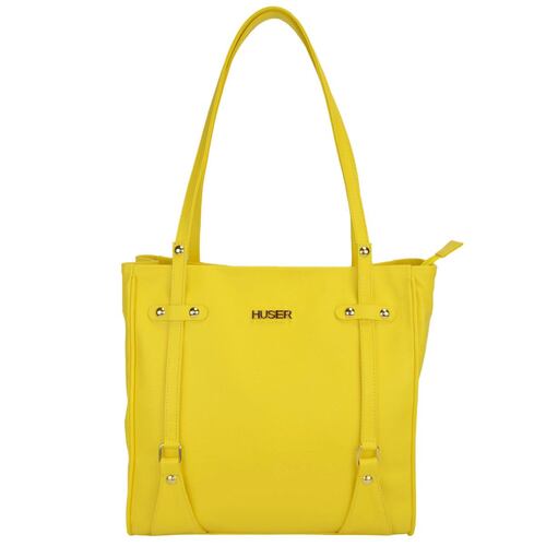 Bolsa Huser Tipo Tote color amarillo con bolsa crossbody Mod. BF22-ST008AM.