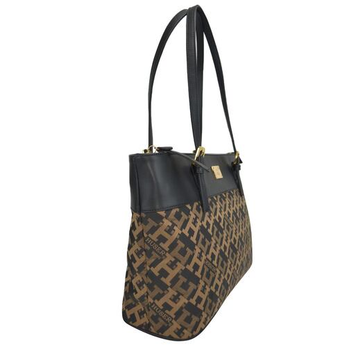 Bolsa Huser tote color café para Mujer monograma