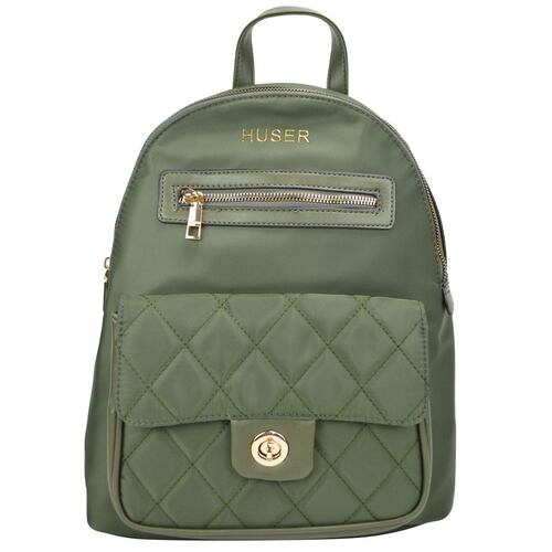 Bolsa Huser back Pack color verde para Mujer
