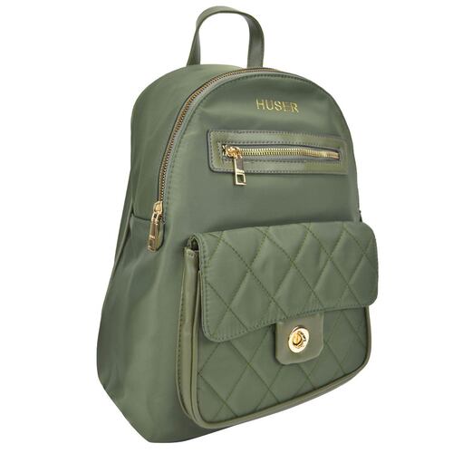 Bolsa Huser back Pack color verde para Mujer