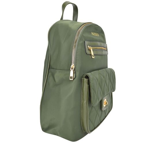 Bolsa Huser back Pack color verde para Mujer