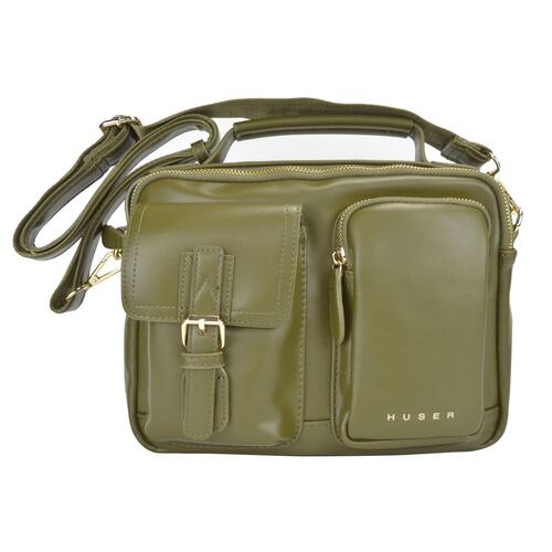 Bolsa Huser crossbody color verde para Mujer