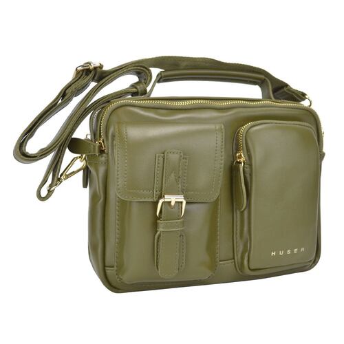 Bolsa Huser crossbody color verde para Mujer