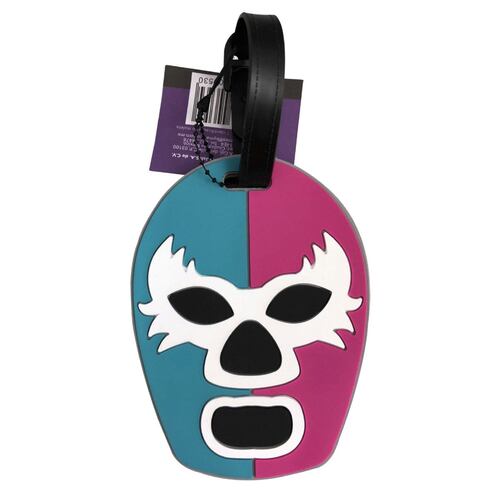 Identificador de maleta máscara rosa turquesa By México