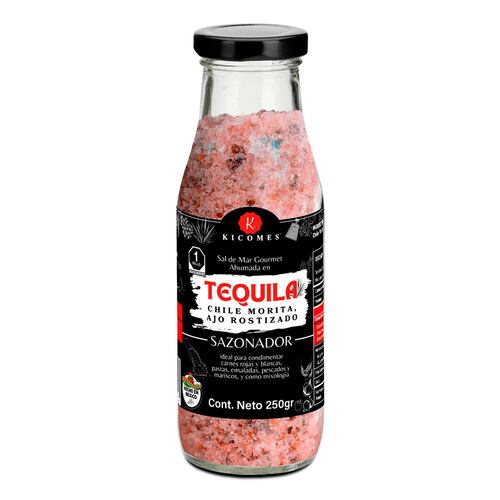 Sal de Mar Ahumada en Tequila, Chile Morita y Ajo Rostizado Kicomes 250gr