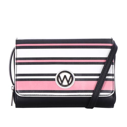 Bolso crossbody Westies negro rayado