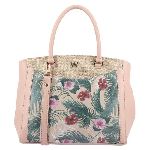 Bolsa Satchel  Beige Multicolor Westies