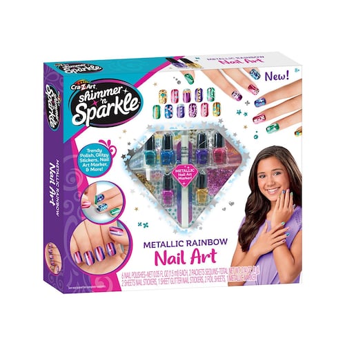 Uñas Brillantes: Arte Metálico en Arcoíris