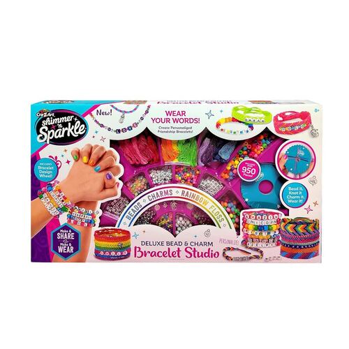 Set Shimmer Sparkle Deluxe Bead Charm Bracelet Studio