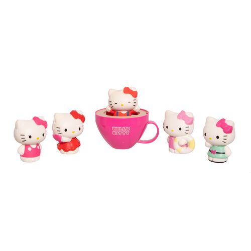 Figura Coleccionable SANRIO Hello Kitty Mini Dentro de Taza de Capuccino