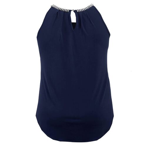 Blusa Con Pedrería Philosophy Jr. Plus Azul Obscuro