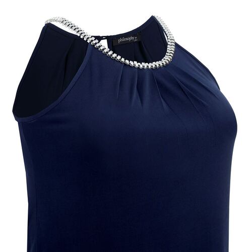 Blusa Con Pedrería Philosophy Jr. Plus Azul Obscuro