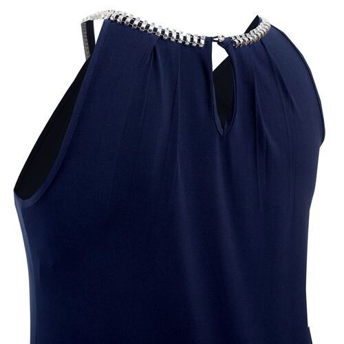 Blusa Con Pedrería Philosophy Jr. Plus Azul Obscuro