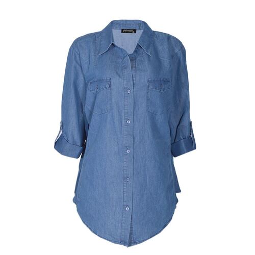 Blusa Philosophy Jr. Camisero Ch azul claro