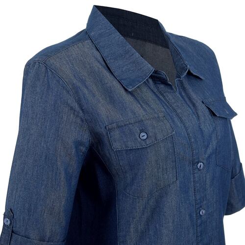 Blusa Camisera Philosophy Jr. Ch Azul Medio