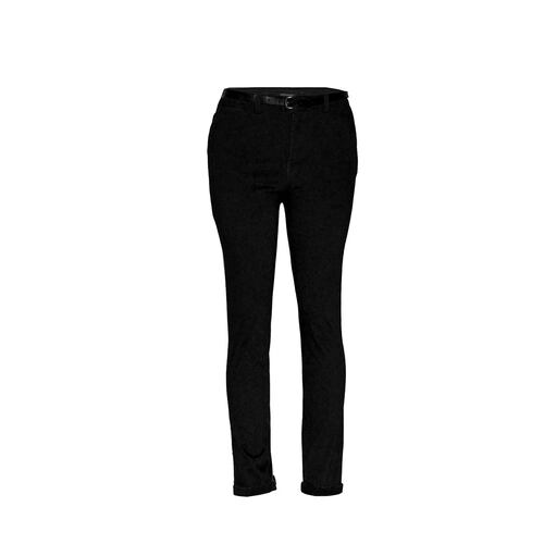 Pantalón liso, recto con cinturón a tono Philosophy talla mediana color negro modelo P2287N..