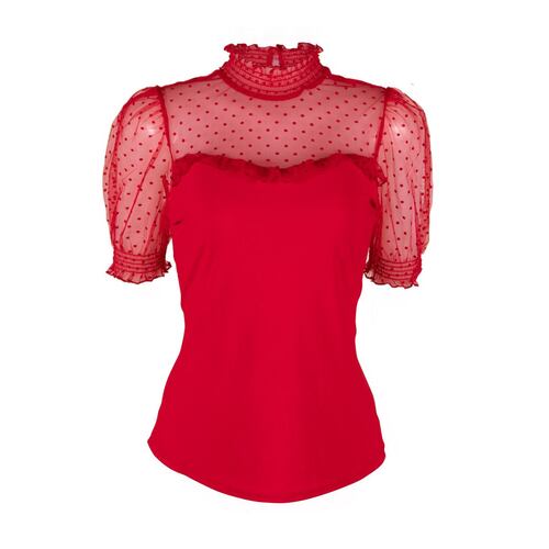 Blusa Philosophy Jr. con transparencia G rojo
