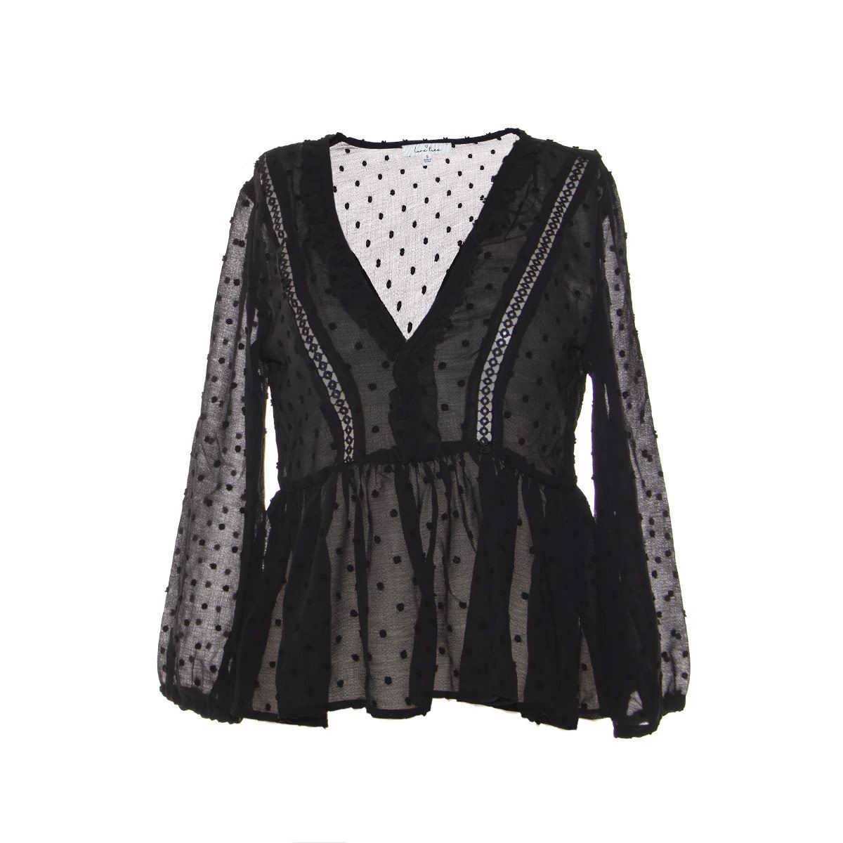 Blusa negra escote discount v