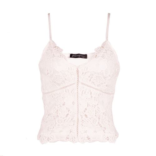 Blusa Philosophy Jr. encaje M blanco