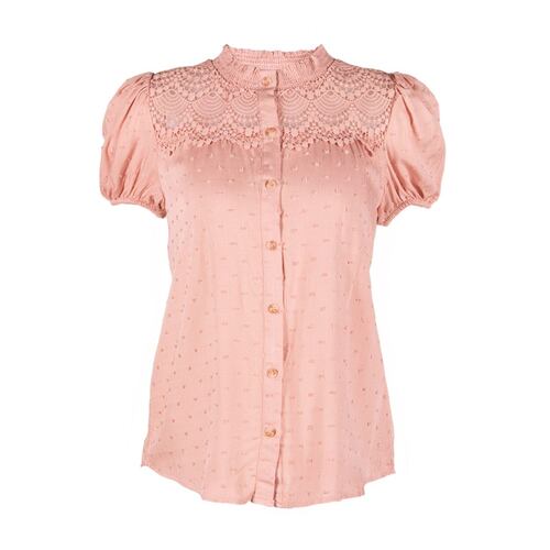 Blusa Philosophy Jr. con encaje G rosa