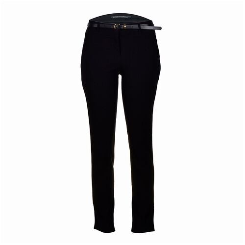 Pantalón para mujer recto con cinturón a tono Philosophy Jr talla chica color negro modelo HP9080NCH
