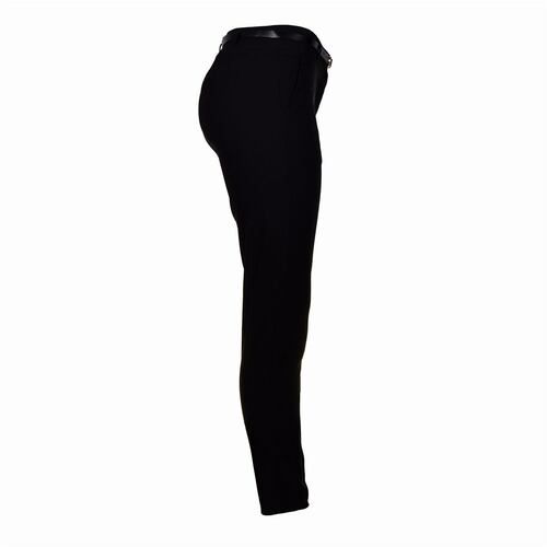 Pantalón para mujer recto con cinturón a tono Philosophy Jr talla chica color negro modelo HP9080NCH
