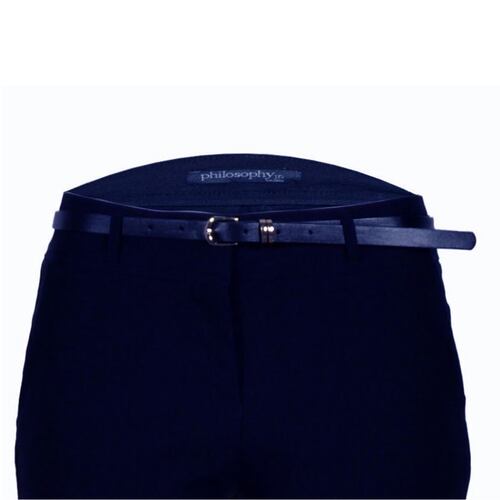 Pantalón para mujer recto con cinturón a tono Philosophy Jr talla chica color azul obscuro modelo HP9080NCH