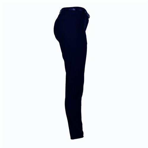 Pantalón para mujer recto con cinturón a tono Philosophy Jr talla mediana color azul obscuro modelo HP9080NCH