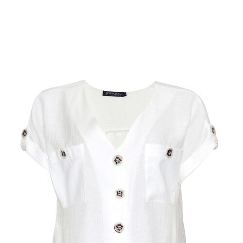 Blusa escote V Philosophy Jr Ch Hueso