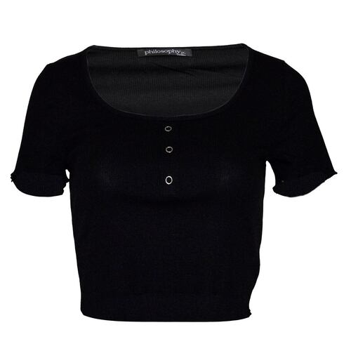 Playera con broches Philosophy Jr M Negro