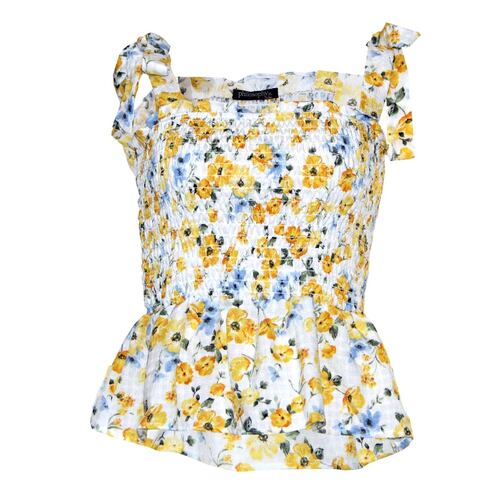 Blusa floral Philosophy Jr Ch Amarillo Combinado