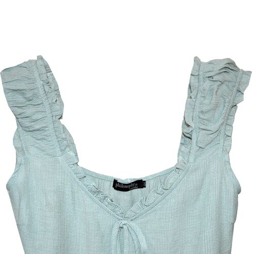 Blusa con jareta Philosophy Jr talla chica color azul modelo cr1643