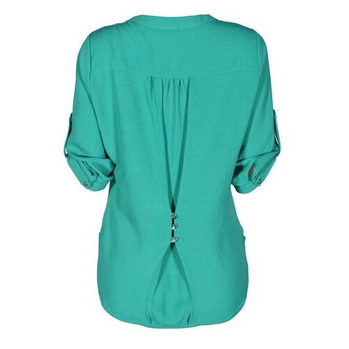 Blusa lisa Philosophy Jr talla mediana color verde brillante modelo 11355
