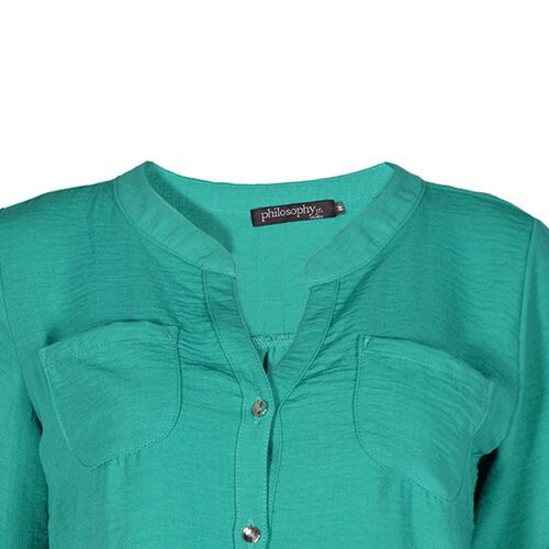 Blusa lisa Philosophy Jr talla mediana color verde brillante modelo 11355