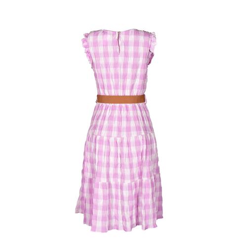 Vestido cuadros Philosophy Jr talla extra grande color morado claro modelo 70303