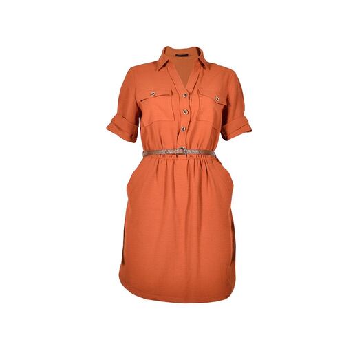 Vestido liso Philosophy Jr modelo 70312 talla chica color naranja obscuro