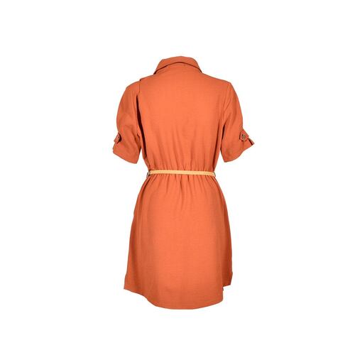 Vestido liso Philosophy Jr modelo 70312 talla chica color naranja obscuro