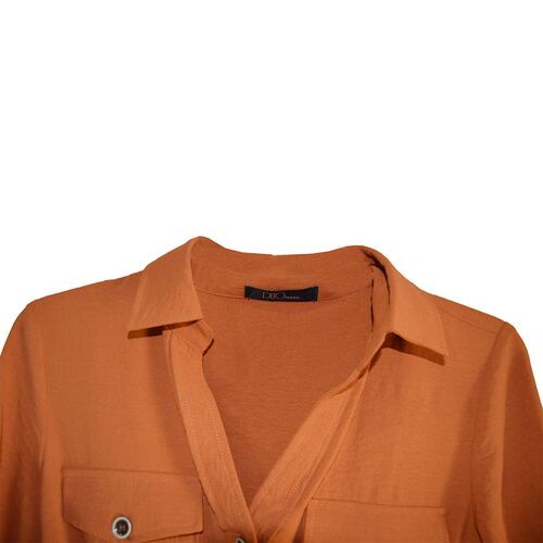 Vestido liso Philosophy Jr modelo 70312 talla chica color naranja obscuro
