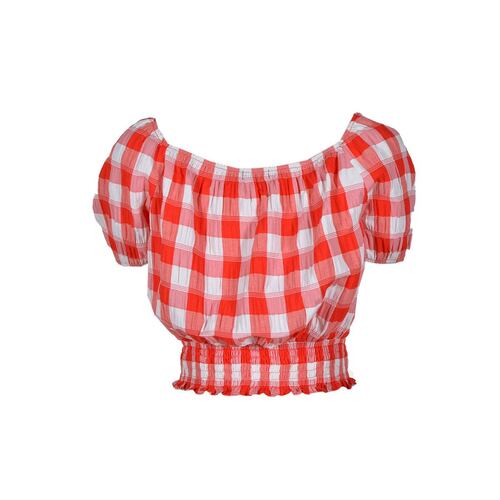 Blusa cuadros Philosophy Jr talla grande color rojo combinado modelo 11372