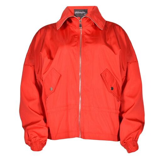 Gabardina cuello alto Philosophy Jr G rojo