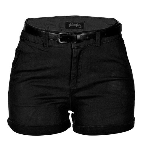 Short con cinturón Philosophy talla chica color negro modelo P2288N