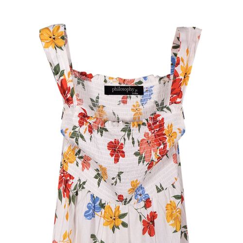 Vestido floral Philosophy Jr talla grande color blanco combinado modelo 732881