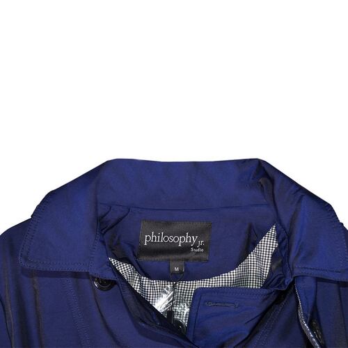 Gabardina con capucha Philosophy jr talla chica color azul obscuro modelo gtl2135